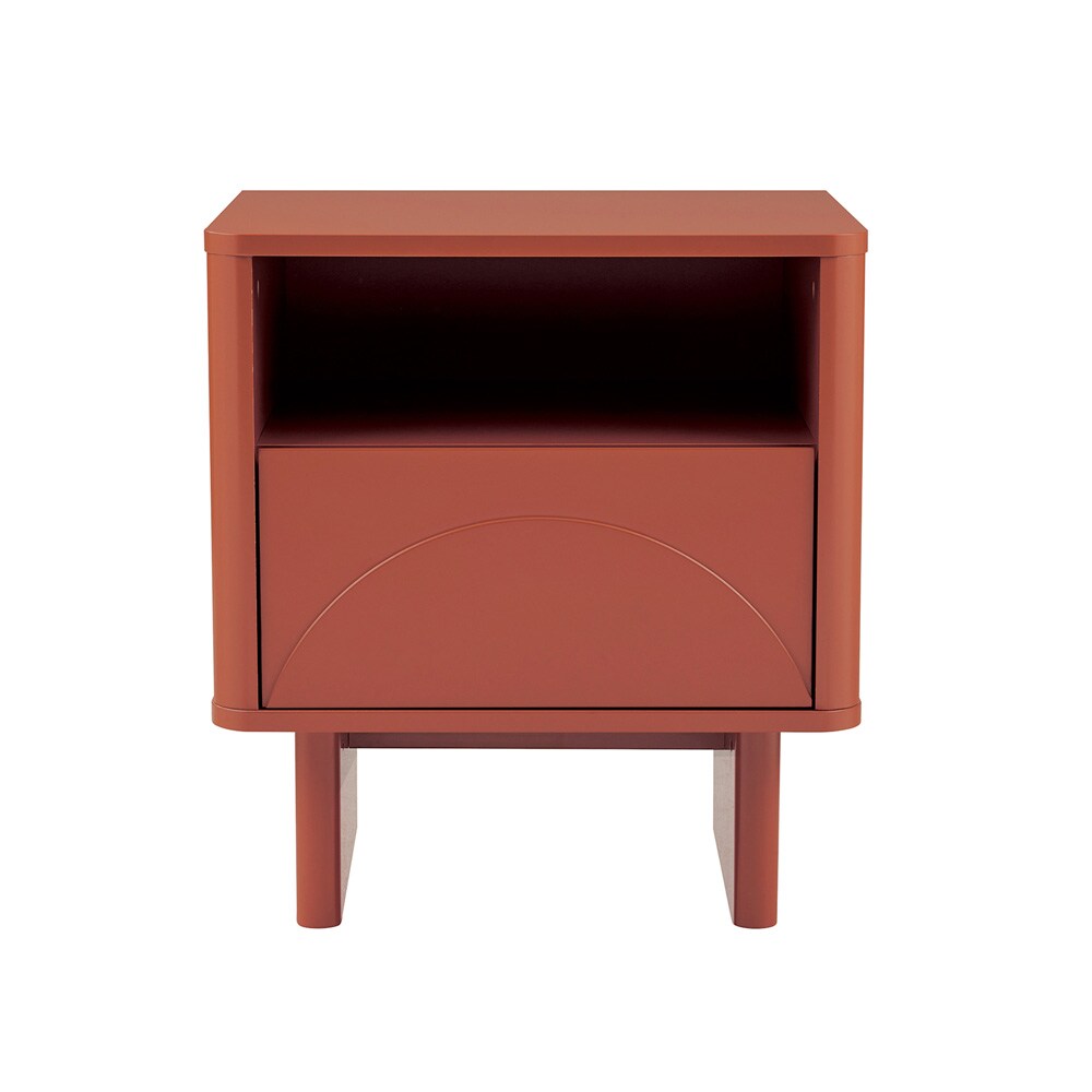 Manhattan Comfort - Ella Nightstand with 1 Full Extension Drawers in Terracotta - NS005-OR veiw 1