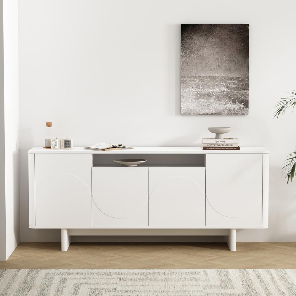 Manhattan Comfort - Ella 70.86 Sideboard with 0 Full Extension Drawers in White - SB005-WH veiw 10