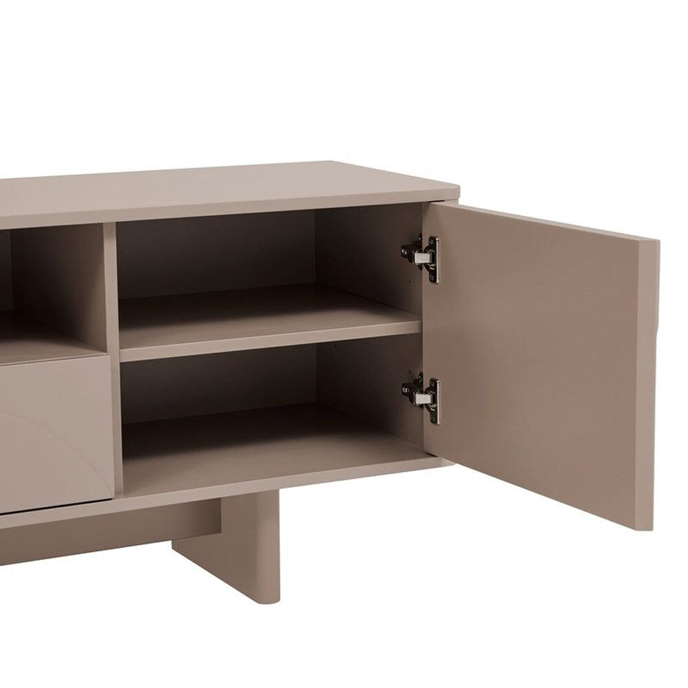 Manhattan Comfort - Ella 59 TV Stand with 1 Full Extension Drawers in Mocha - TV007-MO veiw 3
