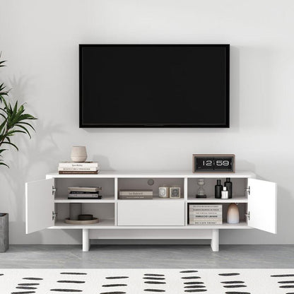 Manhattan Comfort - Ella 59 TV Stand with 1 Full Extension Drawers in White - TV007-WH veiw 9