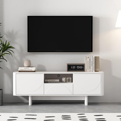 Manhattan Comfort - Ella 59 TV Stand with 1 Full Extension Drawers in White - TV007-WH veiw 10