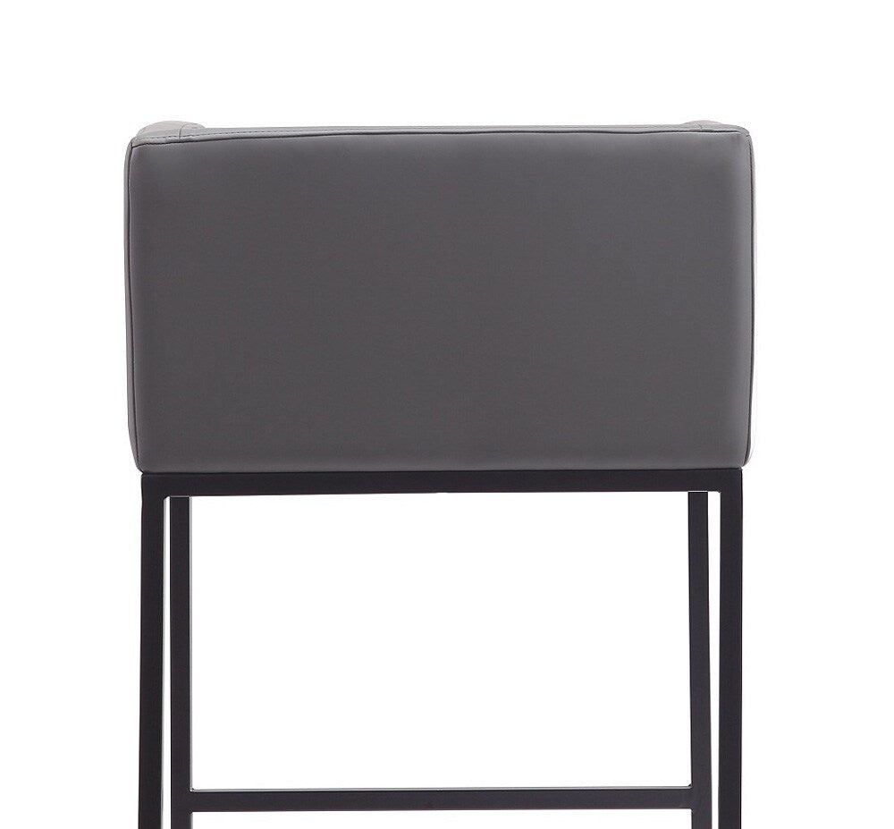 Manhattan Comfort - Embassy Faux Leather Counter Stool with Metal Legs in Grey and Black - Set of 2 - 2-CS011-GY veiw 6