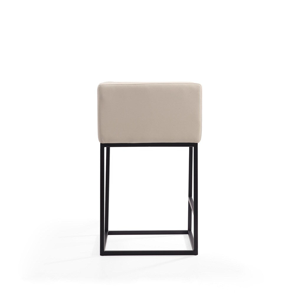 Manhattan Comfort - Embassy Faux Leather Counter Stool with Metal Legs in Cream and Black - Set of 3 - 3-CS011-CR veiw 6