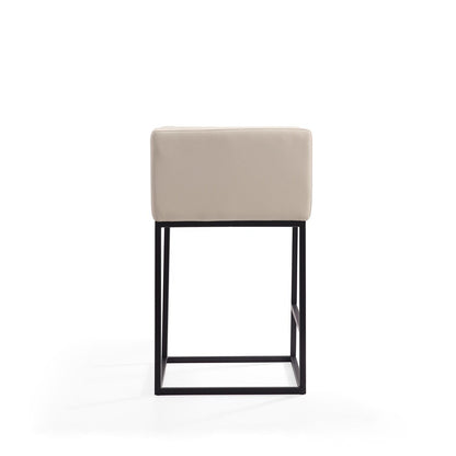 Manhattan Comfort - Embassy Faux Leather Counter Stool with Metal Legs in Cream and Black - Set of 3 - 3-CS011-CR veiw 6