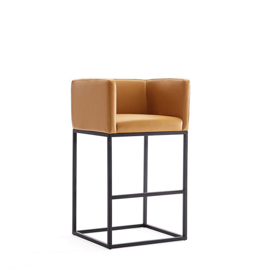 Manhattan Comfort - Embassy Faux Leather Counter Stool with Metal Legs in Clay - CS011-CL veiw 1