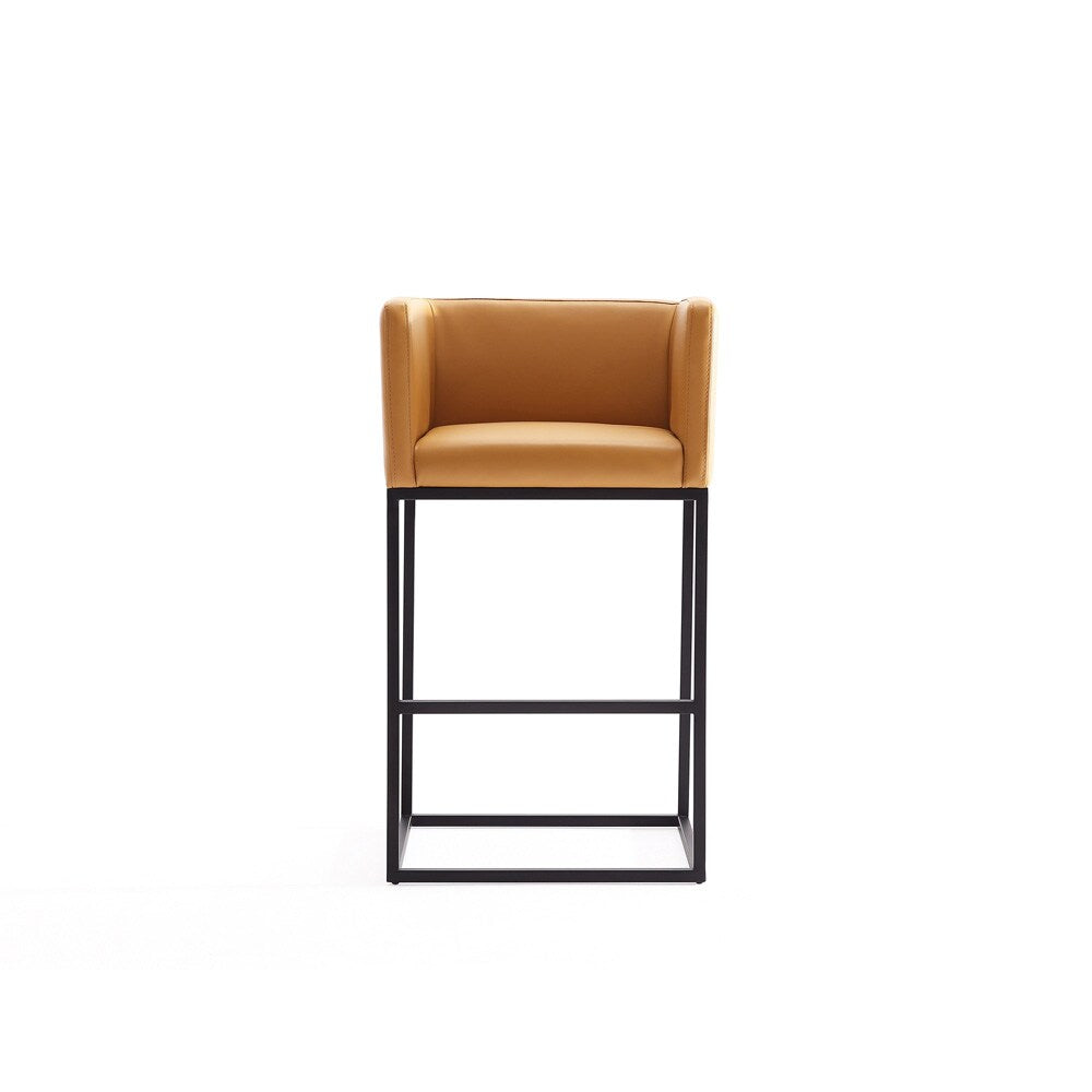 Manhattan Comfort - Embassy Faux Leather Counter Stool with Metal Legs in Clay - CS011-CL veiw 2