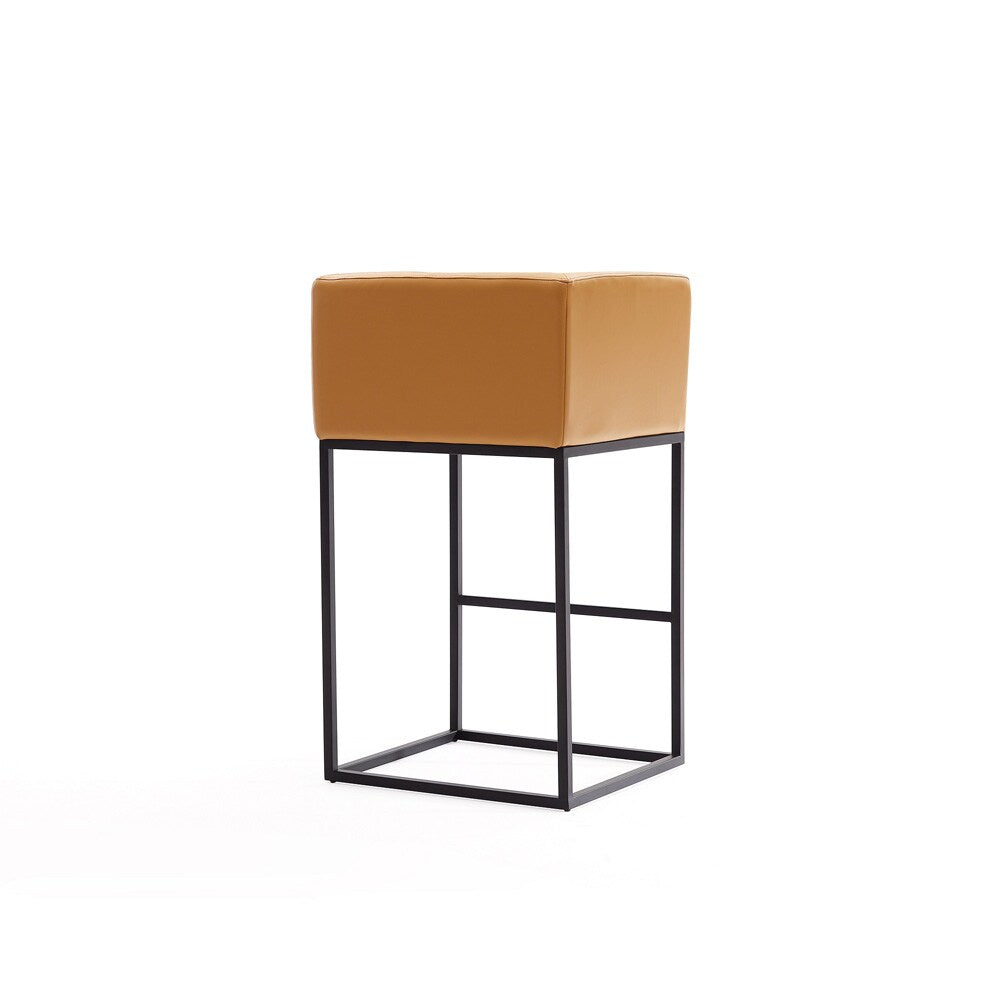 Manhattan Comfort - Embassy Faux Leather Counter Stool with Metal Legs in Clay - CS011-CL veiw 3