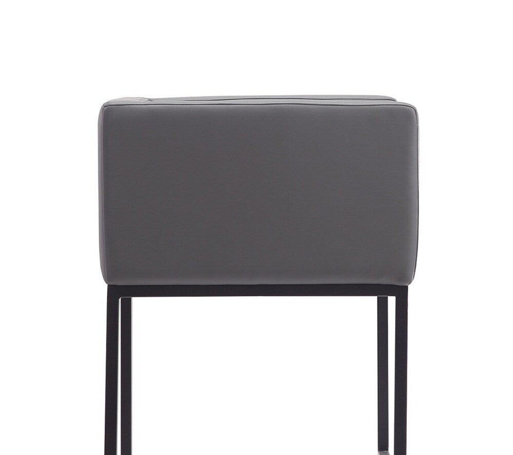 Manhattan Comfort - Embassy Faux Leather Counter Stool with Metal Legs in Grey and Black - CS011-GY veiw 5