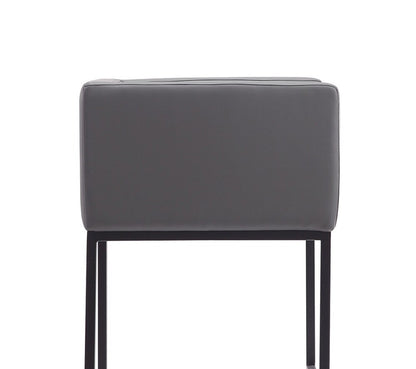 Manhattan Comfort - Embassy Faux Leather Counter Stool with Metal Legs in Grey and Black - CS011-GY veiw 5