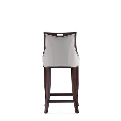 Manhattan Comfort - Emperor Faux Leather Bar Stool with Beech Wood Legs in Light Grey - Set of 2 - 2-BS008-LG veiw 5
