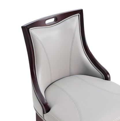 Manhattan Comfort - Emperor Faux Leather Bar Stool with Beech Wood Legs in Light Grey - Set of 2 - 2-BS008-LG veiw 8