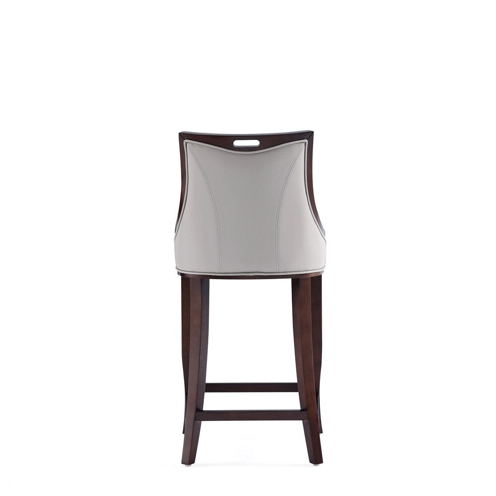 Manhattan Comfort - Emperor Faux Leather Barstool with Beech Wood Legs in Light Grey - BS008-LG veiw 6
