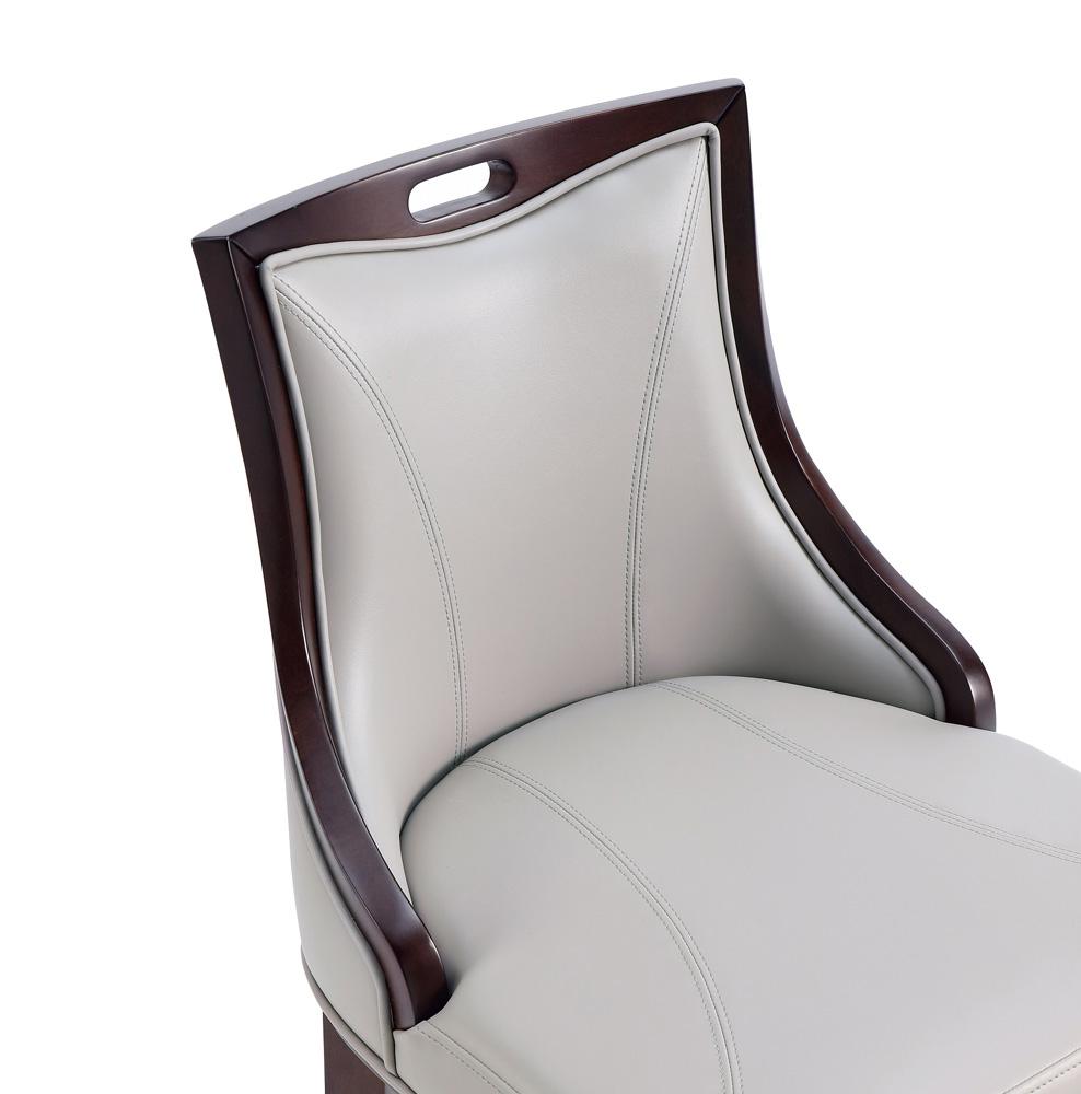 Manhattan Comfort - Emperor Faux Leather Barstool with Beech Wood Legs in Light Grey - BS008-LG veiw 7