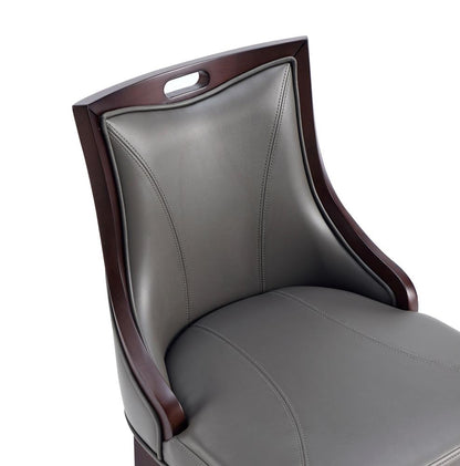 Manhattan Comfort - Emperor Faux Leather Barstool with Beech Wood Legs in Pebble Grey - BS008-PE veiw 7