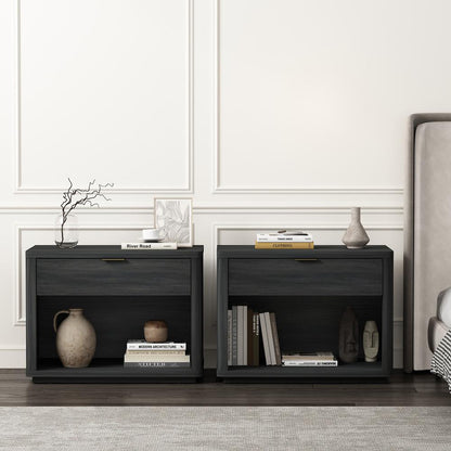 Manhattan Comfort - Evelyn 32 Nightstand 2.0 with 2 Full Extension Drawers in Charcoal Grey - Set of 2 - 2-NS012-CH veiw 9