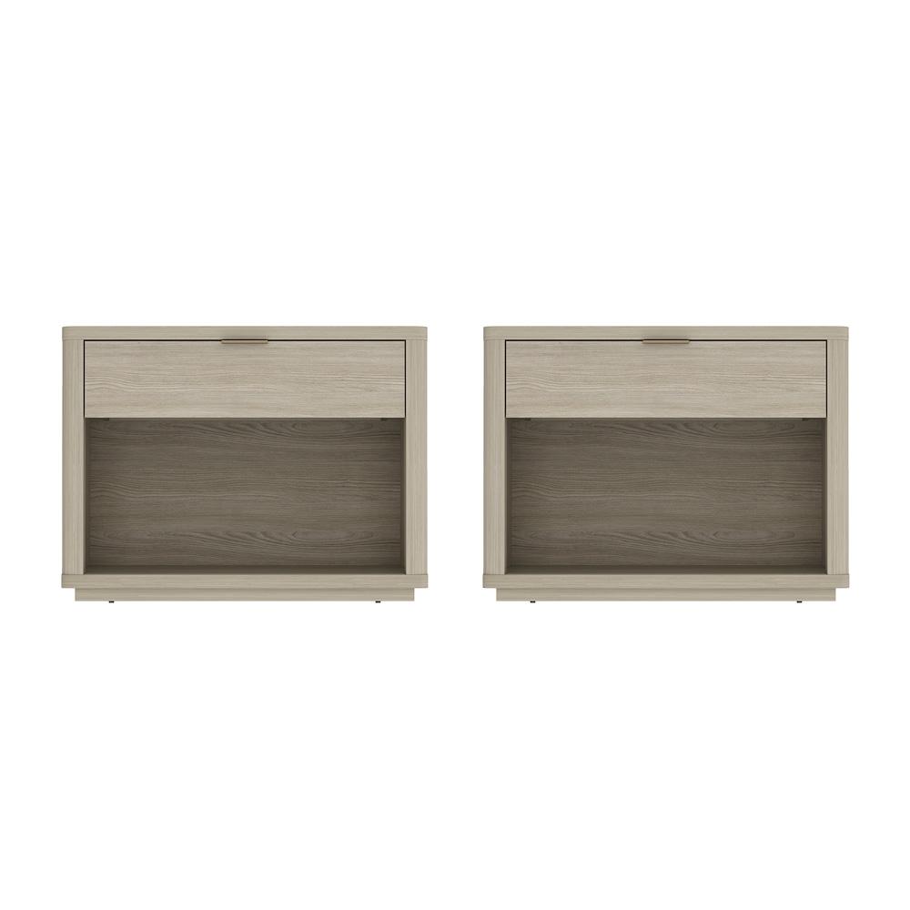 Manhattan Comfort - Evelyn 32 Nightstand 2.0 with 2 Full Extension Drawers in Natural - Set of 2 - 2-NS012-NA veiw 1