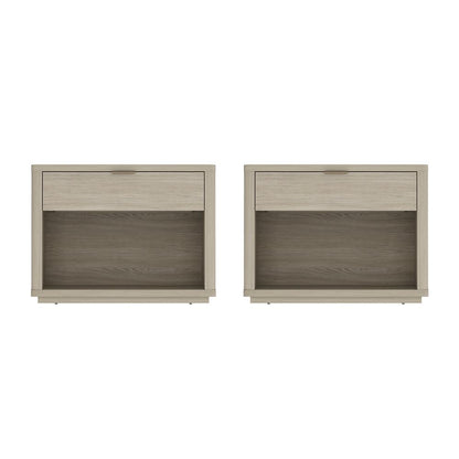 Manhattan Comfort - Evelyn 32 Nightstand 2.0 with 2 Full Extension Drawers in Natural - Set of 2 - 2-NS012-NA veiw 1