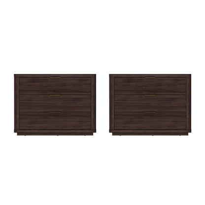 Manhattan Comfort - Evelyn 32 Nightstand 4.0 with 6 Full Extension Drawers in Brown - Set of 2 - 2-NS014-BR veiw 1