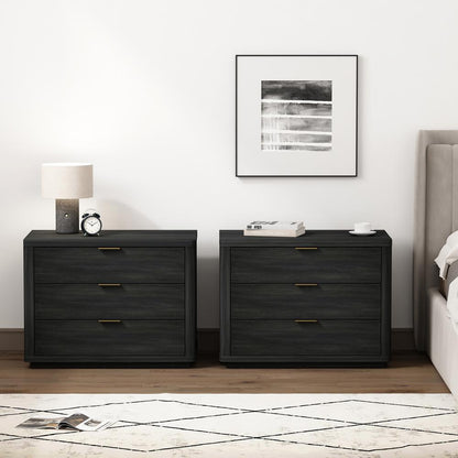 Manhattan Comfort - Evelyn 32 Nightstand 4.0 with 6 Full Extension Drawers in Charcoal Grey - Set of 2 - 2-NS014-CH veiw 9