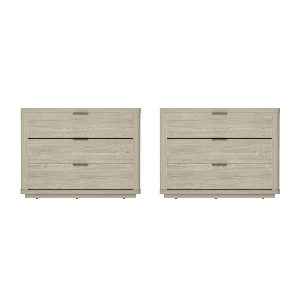 Manhattan Comfort - Evelyn 32 Nightstand 4.0 with 6 Full Extension Drawers in Natural - Set of 2 - 2-NS014-NA veiw 1