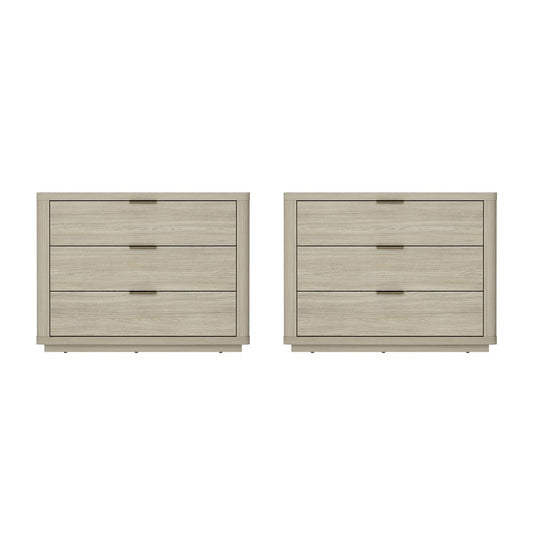 Manhattan Comfort - Evelyn 32 Nightstand 4.0 with 6 Full Extension Drawers in Natural - Set of 2 - 2-NS014-NA veiw 1