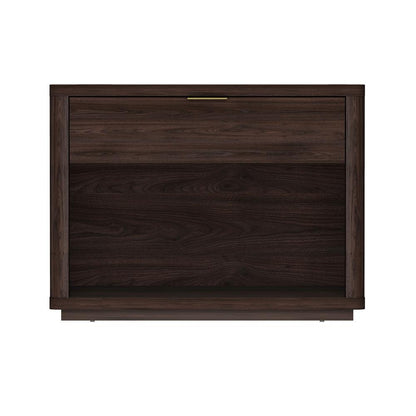 Manhattan Comfort - Evelyn 32 Nightstand 2.0 with 1 Full Extension Drawers in Brown - NS012-BR veiw 1
