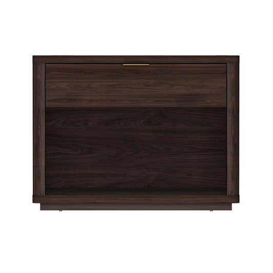 Manhattan Comfort - Evelyn 32 Nightstand 2.0 with 1 Full Extension Drawers in Brown - NS012-BR veiw 1