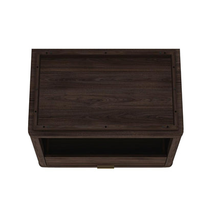 Manhattan Comfort - Evelyn 32 Nightstand 2.0 with 1 Full Extension Drawers in Brown - NS012-BR veiw 5