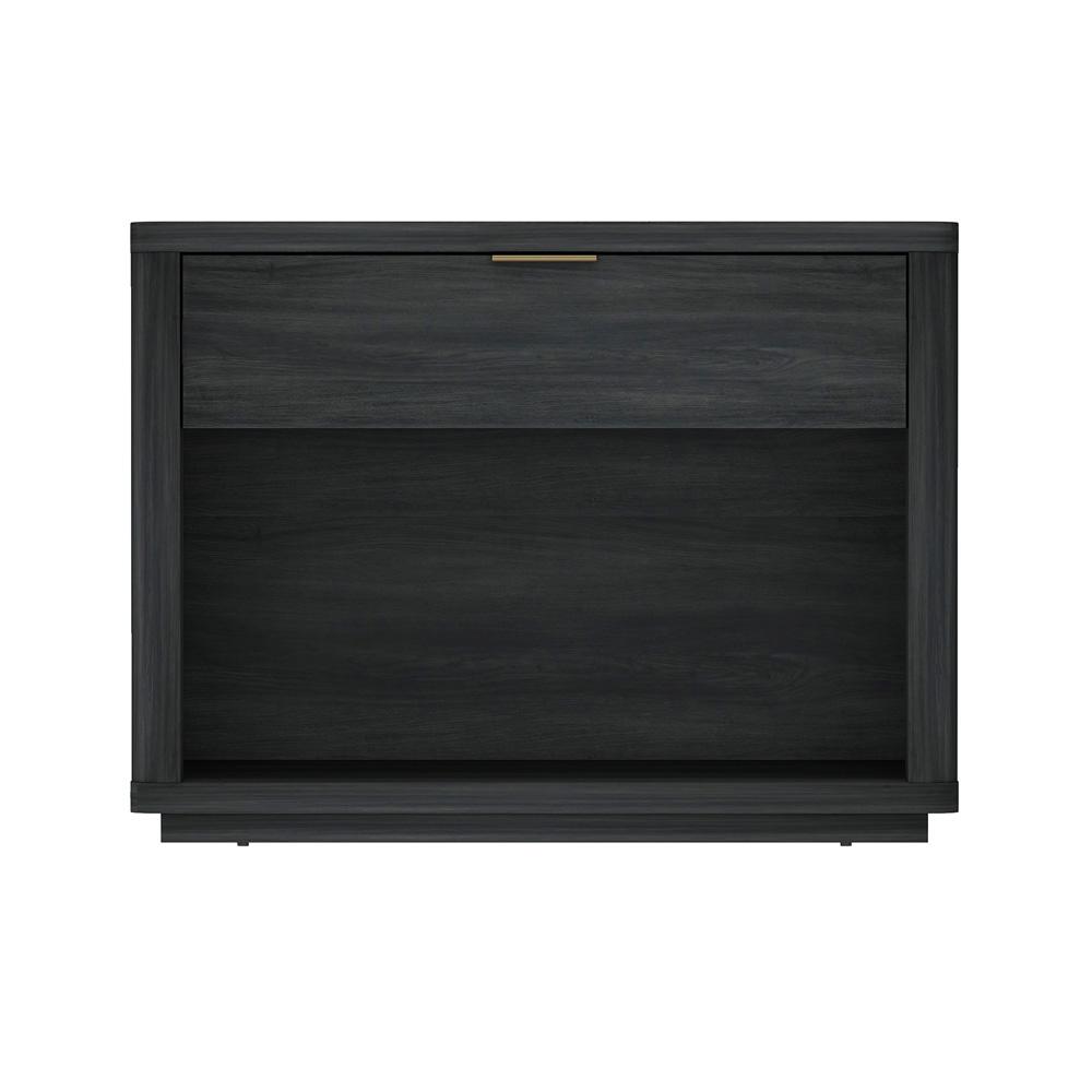 Manhattan Comfort - Evelyn 32 Nightstand 2.0 with 1 Full Extension Drawers in Charcoal Grey - NS012-CH veiw 1