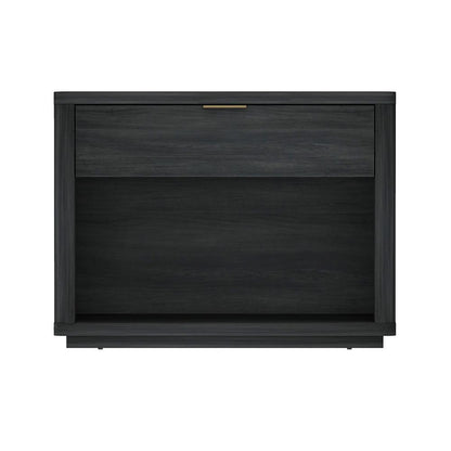 Manhattan Comfort - Evelyn 32 Nightstand 2.0 with 1 Full Extension Drawers in Charcoal Grey - NS012-CH veiw 1