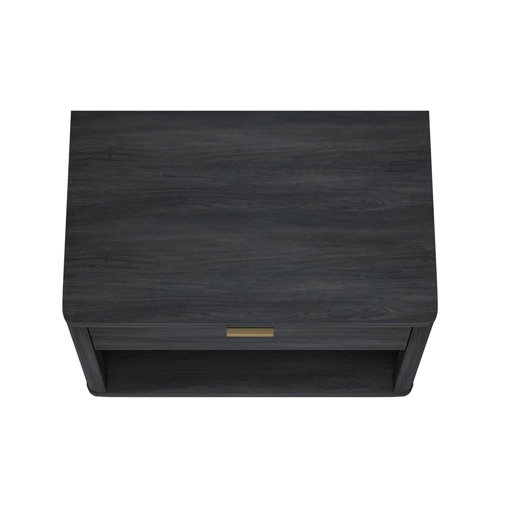 Manhattan Comfort - Evelyn 32 Nightstand 2.0 with 1 Full Extension Drawers in Charcoal Grey - NS012-CH veiw 3