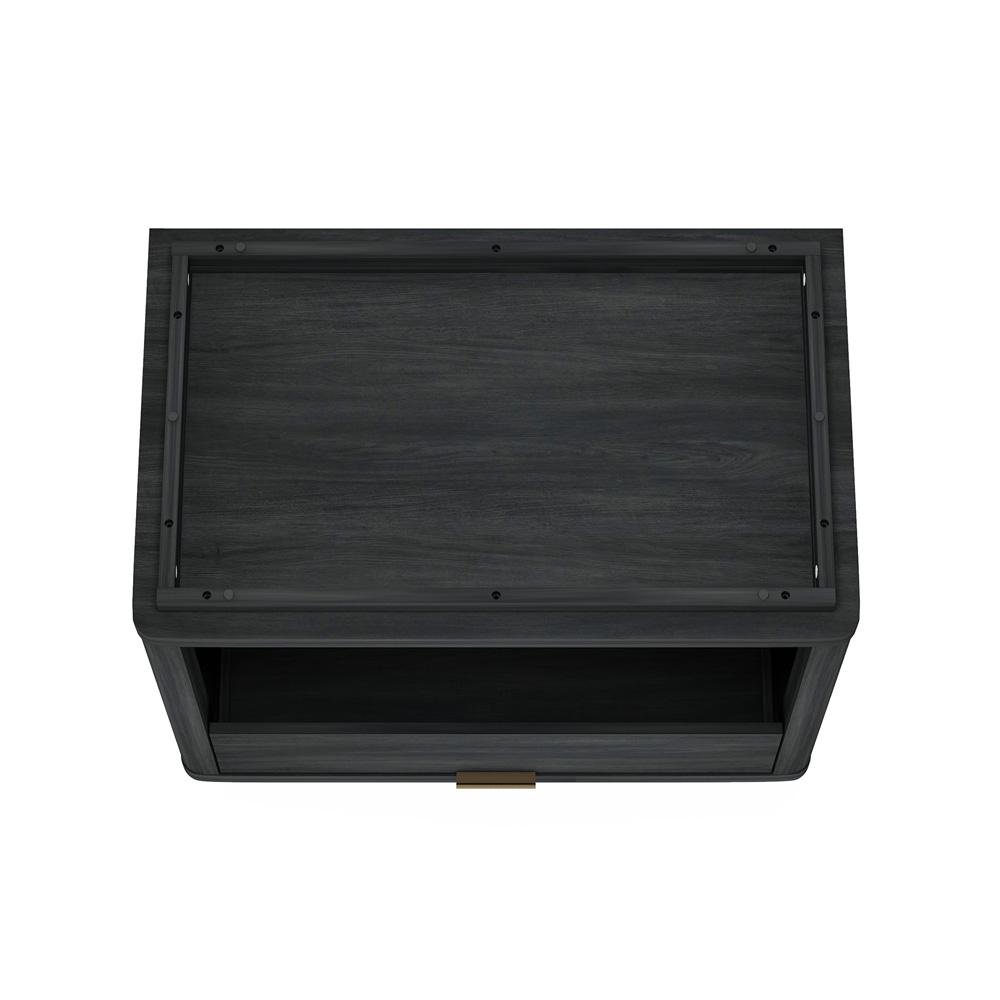 Manhattan Comfort - Evelyn 32 Nightstand 2.0 with 1 Full Extension Drawers in Charcoal Grey - NS012-CH veiw 5