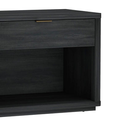 Manhattan Comfort - Evelyn 32 Nightstand 2.0 with 1 Full Extension Drawers in Charcoal Grey - NS012-CH veiw 8