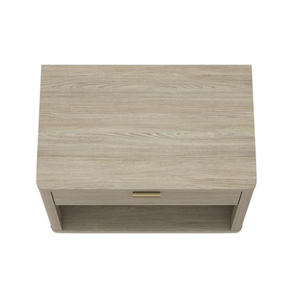 Manhattan Comfort - Evelyn 32 Nightstand 2.0 with 1 Full Extension Drawers in Natural - NS012-NA veiw 3