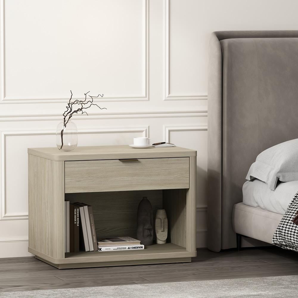 Manhattan Comfort - Evelyn 32 Nightstand 2.0 with 1 Full Extension Drawers in Natural - NS012-NA veiw 9