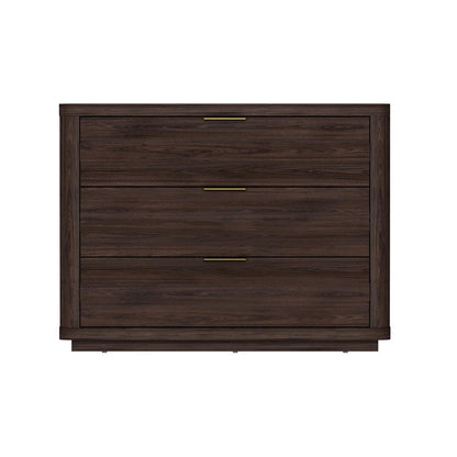 Manhattan Comfort - Evelyn 32 Nightstand 4.0 with 3 Full Extension Drawers in Brown - NS014-BR veiw 1