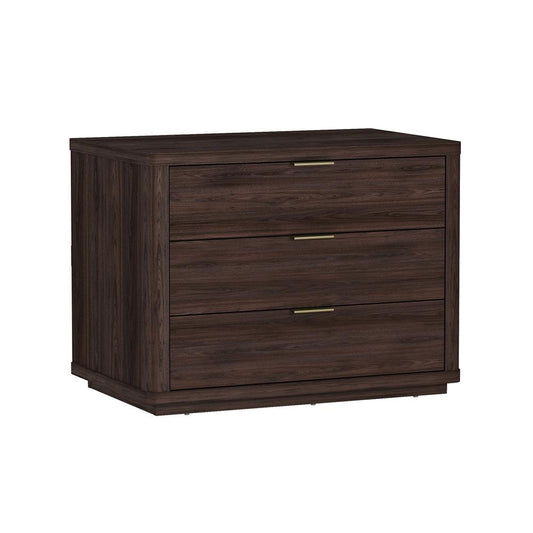 Manhattan Comfort - Evelyn 32 Nightstand 4.0 with 3 Full Extension Drawers in Brown - NS014-BR veiw 2