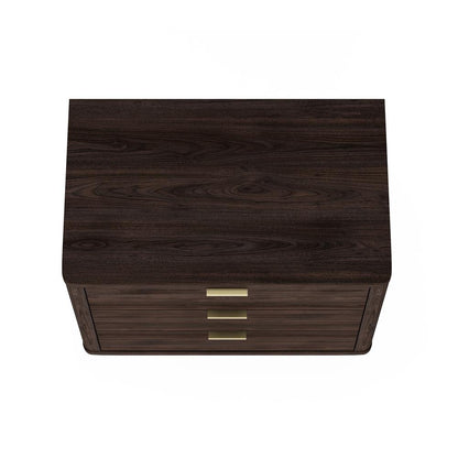 Manhattan Comfort - Evelyn 32 Nightstand 4.0 with 3 Full Extension Drawers in Brown - NS014-BR veiw 3