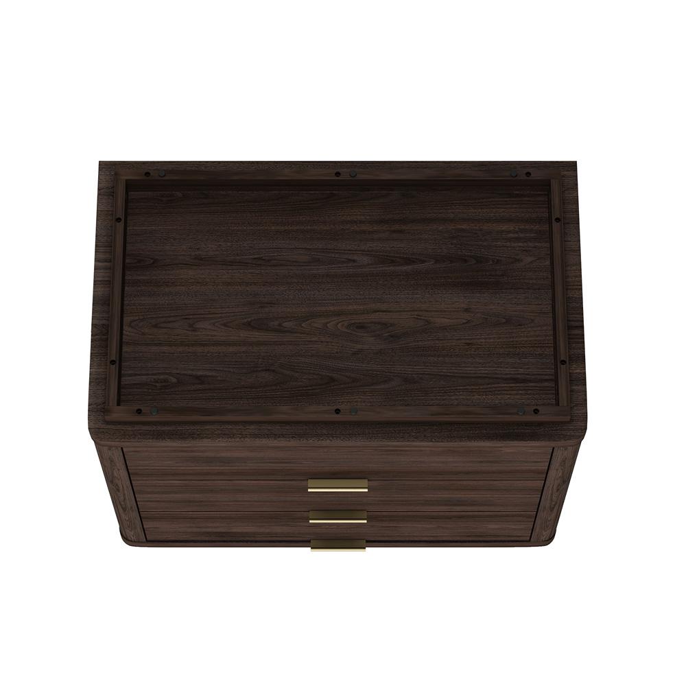 Manhattan Comfort - Evelyn 32 Nightstand 4.0 with 3 Full Extension Drawers in Brown - NS014-BR veiw 5