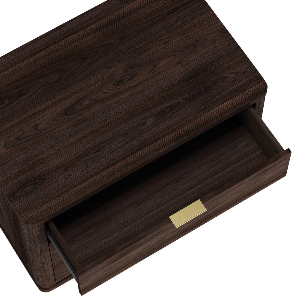 Manhattan Comfort - Evelyn 32 Nightstand 4.0 with 3 Full Extension Drawers in Brown - NS014-BR veiw 7