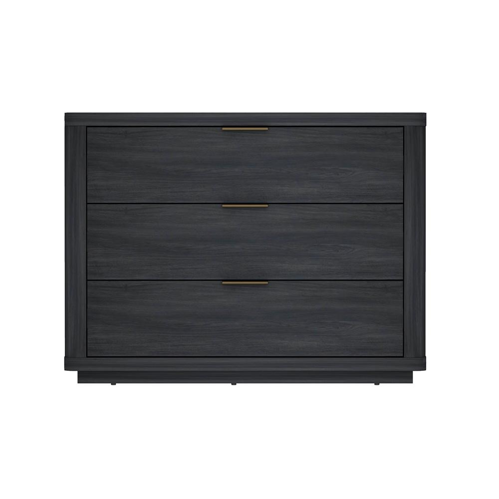 Manhattan Comfort - Evelyn 32 Nightstand 4.0 with 3 Full Extension Drawers in Charcoal Grey - NS014-CH veiw 1