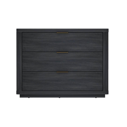 Manhattan Comfort - Evelyn 32 Nightstand 4.0 with 3 Full Extension Drawers in Charcoal Grey - NS014-CH veiw 1