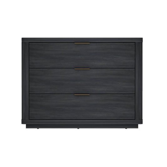 Manhattan Comfort - Evelyn 32 Nightstand 4.0 with 3 Full Extension Drawers in Charcoal Grey - NS014-CH veiw 1
