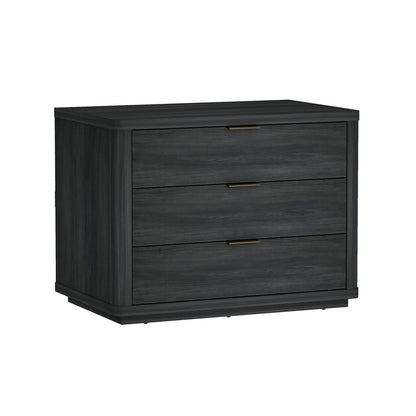 Manhattan Comfort - Evelyn 32 Nightstand 4.0 with 3 Full Extension Drawers in Charcoal Grey - NS014-CH veiw 2