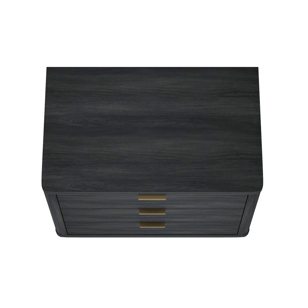Manhattan Comfort - Evelyn 32 Nightstand 4.0 with 3 Full Extension Drawers in Charcoal Grey - NS014-CH veiw 3