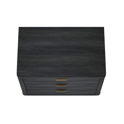 Manhattan Comfort - Evelyn 32 Nightstand 4.0 with 3 Full Extension Drawers in Charcoal Grey - NS014-CH veiw 3