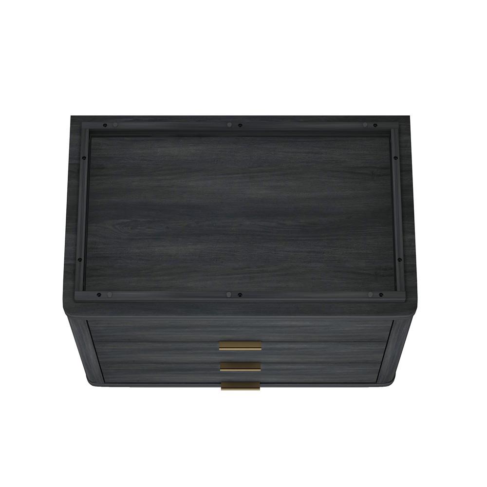 Manhattan Comfort - Evelyn 32 Nightstand 4.0 with 3 Full Extension Drawers in Charcoal Grey - NS014-CH veiw 5
