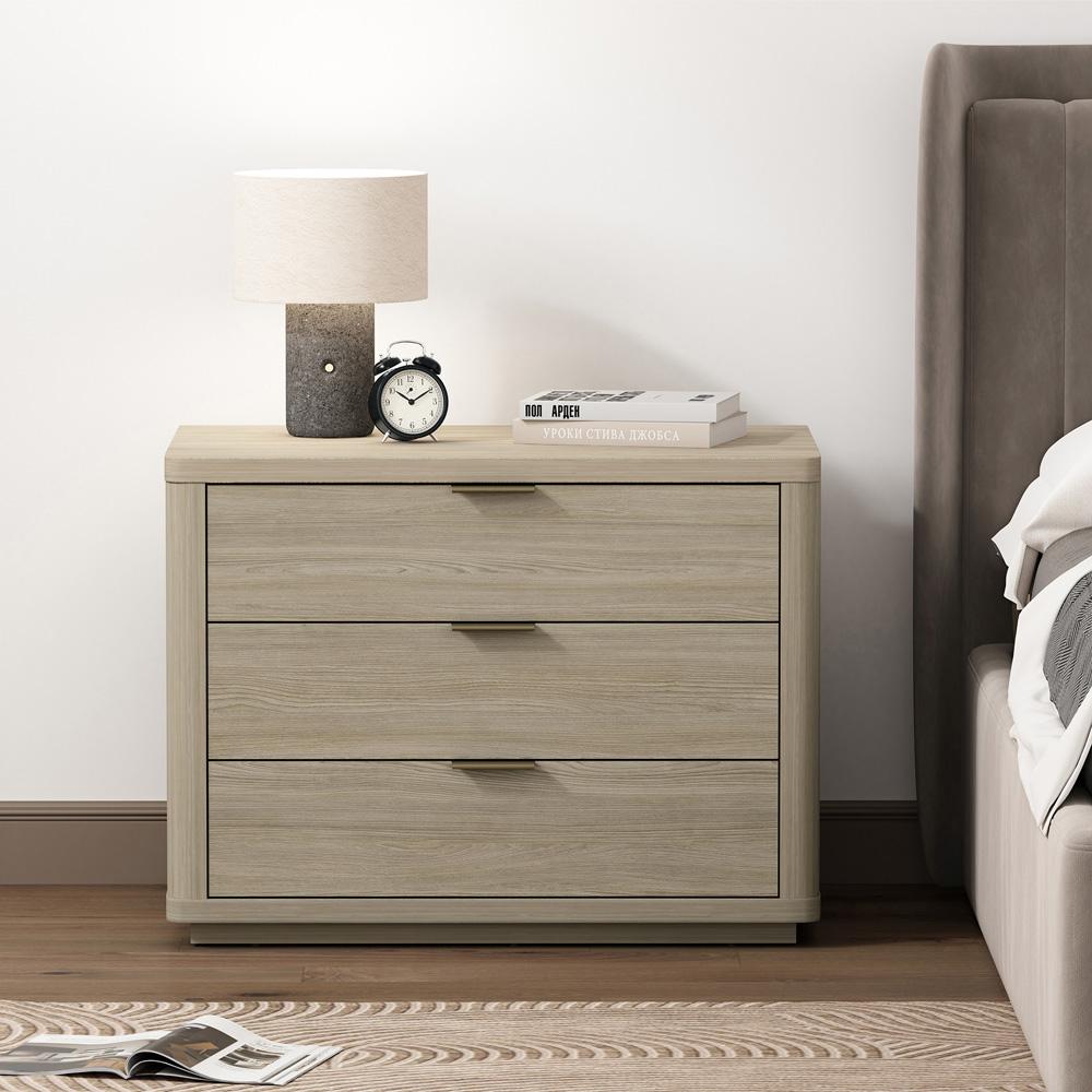 Manhattan Comfort - Evelyn 32 Nightstand 4.0 with 3 Full Extension Drawers in Natural - NS014-NA veiw 9