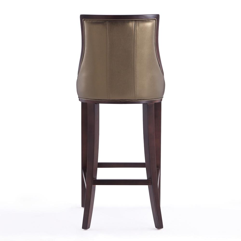 Manhattan Comfort - Fifth Avenue Faux Leather Barstool with Beech Wood Legs in Bronze and Walnut - BS007-BZ veiw 5