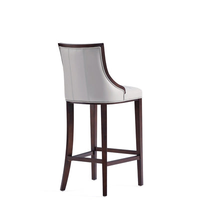 Manhattan Comfort - Fifth Avenue Faux Leather Barstool with Beech Wood Legs in Light Grey - BS007-LG veiw 3